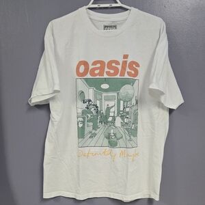 Oasis Definitely Maybe Graphic White T-Shirt Size XL Band Music